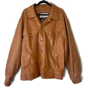 Vintage Wilson's M. Julian Tan Leather Button Up Jacket Size XL
